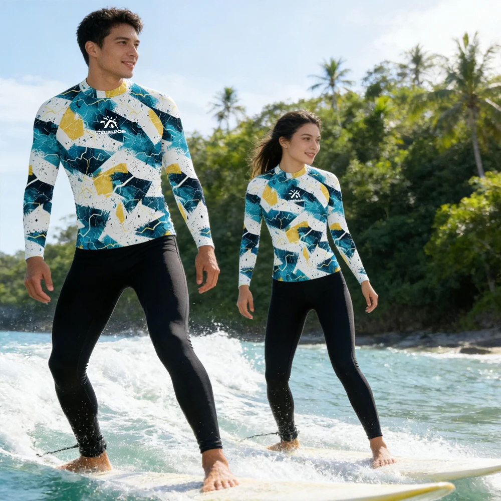 

Long Sleeve Men's and Women's Surfing Clothing UPF50+ Swimwear Shirt Rash Guard Beachwear Surf Clothes for Water Sport Fishing