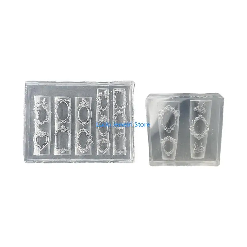 

193E Pack of 2pcs Silicone Art Molds With Embossed Frame Design For Handmade Decorations