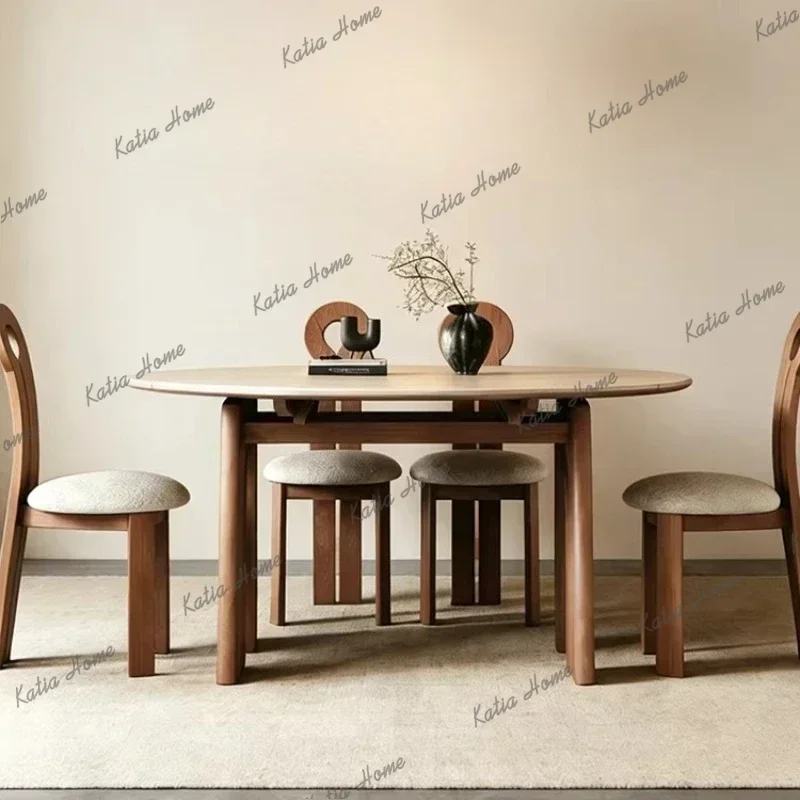 FG Dining Tables And Sets 4 Chairs Pliante Kitcjen Tables Rock Slab Retractable Round Dining Table And Chairs Dual Purpose Foldi