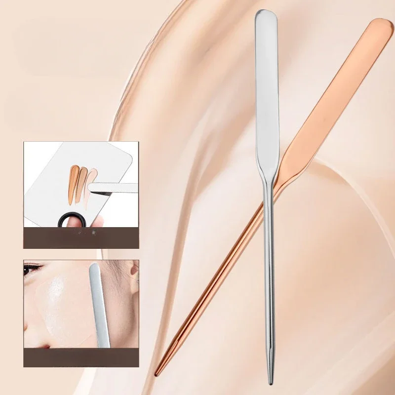 2024 New Foundation Make-up Shovel Stainless Steel Facial Mask Brush Color Mixing Stick Beauty Tools Liquid Foundation Scraper