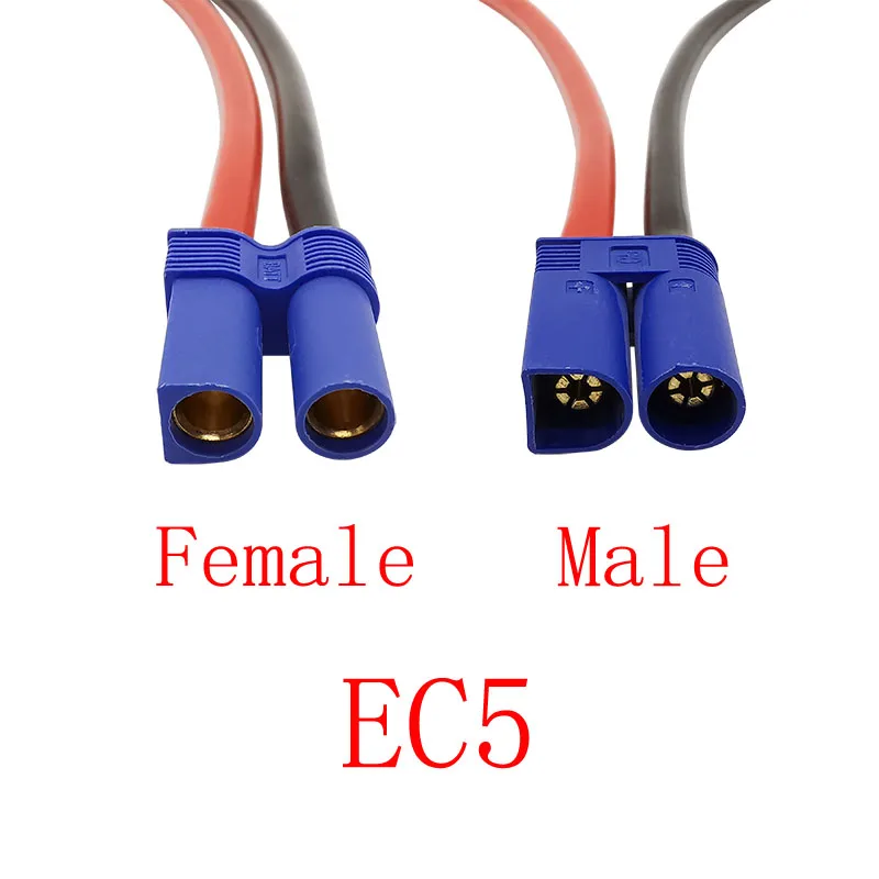 EC5 Male / Female Cable Connector 10AWG Silicone Wire 10/15/30/50CM EC5 Plug Socket For RC Lipo Battery FPV Toys DIY