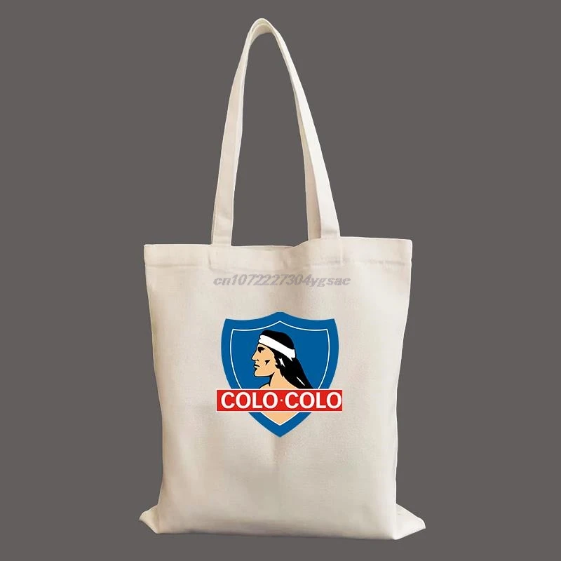 Colo Colo Camista Soccer Blanco Football Women Shoulder Bags Handbag Canvas Shopping Bag Casual Large Ladies Travel Totes Bags