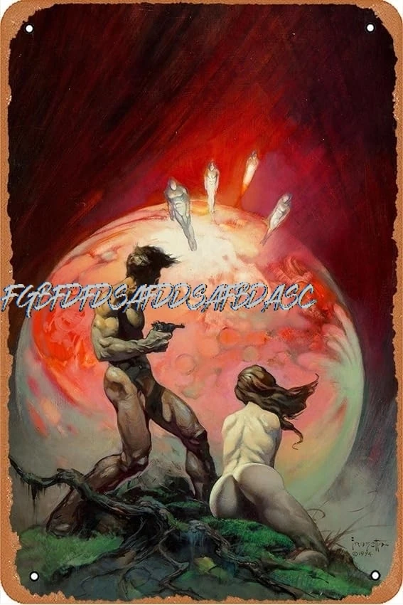 فرانك فرازيتا ريد بلانيت مضحك الفن معدن القصدير تسجيل 8x12 بوصة بار حانة داخلي في الهواء الطلق جدار ديكور هدايا للرجل علي علي علي