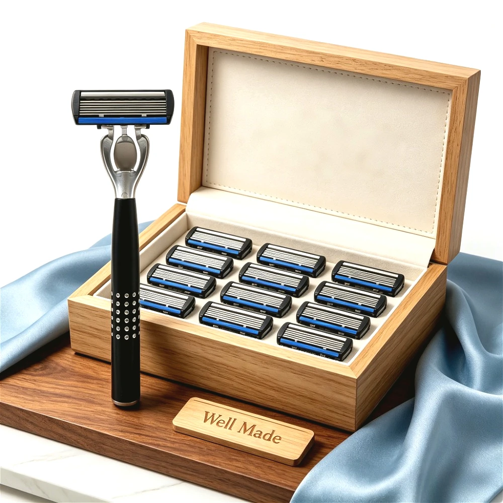 Men's Manual Razor 6-Layer Precision Blade System Replaceable Refills, Long-term Use, Men & Women Suitable Great Gift Idea