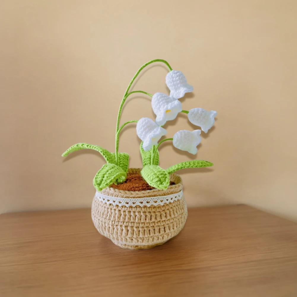 

DIY Flower Potted Crochet Kit Cute Plants Hand-Knitted Tool Set (Lily Of Valley)