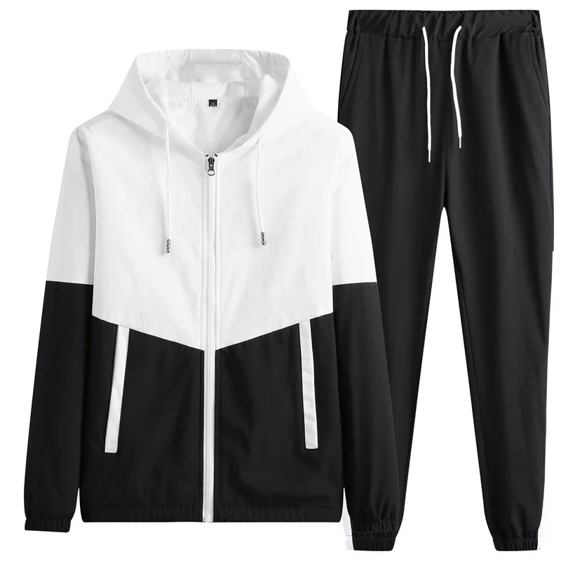 Spring Autumn Men's Casual Zipper Hooded Jacket And Pants Tracksuit Men New In Hoodies Coat Two Piece Sets