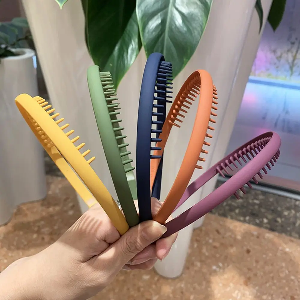 Lindo verano glaseado lavado cara Simple antideslizante mujeres aro de pelo diadema dentada banda para el cabello estilo coreano sombreros