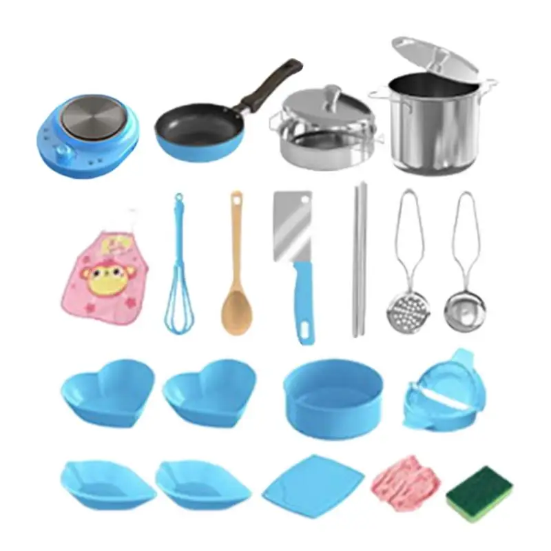 

Kids Kitchen Playset Accessories 22X Kitchen Pretend Play Toys Realistic Small Cooking Utensils For Child Safe Classroom