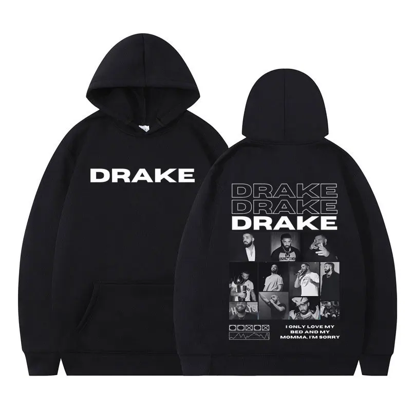 Rapero Drake 90s Vintage gráfico Sudadera con capucha hombres mujeres Hip-hop moda sudadera invierno de manga larga Casual pulóver ropa de calle Tops
