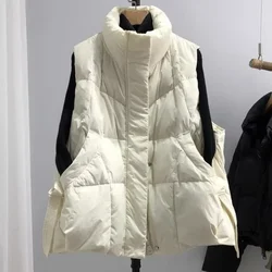 Thickened Down Jacket Vest Women's Short Loose and Thin Fashion Foreign Style Duck Down Vest Outer Wear Spring New Vest Burst