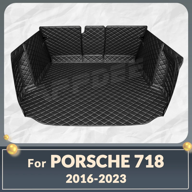 Auto Full Coverage Trunk Mat For Porsche 718 2016-2023 22 21 20 19 18 17 Car Boot Cover Pad Interior Protector Accessories