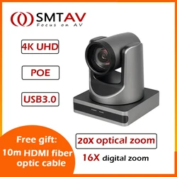 SMTAV 4K UHD 20X+16X Video Camera PTZ HDMI Support POE IP Remot Control  Camera for Live Broadcast Remote Church