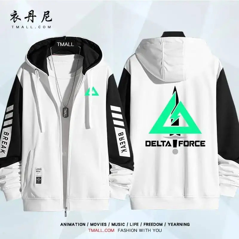

Game Delta Force Military Jacket Zipper Hoodie Women Men Fashion Student Hooded Spring Autumn Coat Casual Sweatshirt