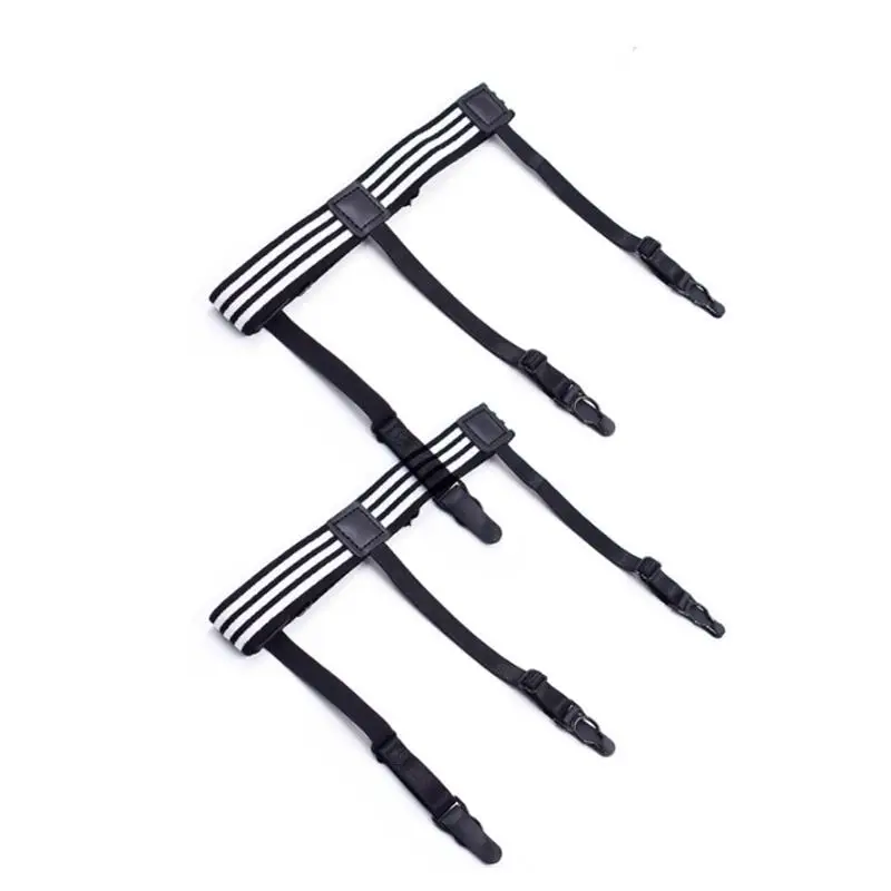 1 زوج الرجال قميص البقاء حزام مع عدم الانزلاق قفل كليب قابل للتعديل قفل Tirant القمصان تاكر الساق الفخذ الحمالة الأربطة حزام