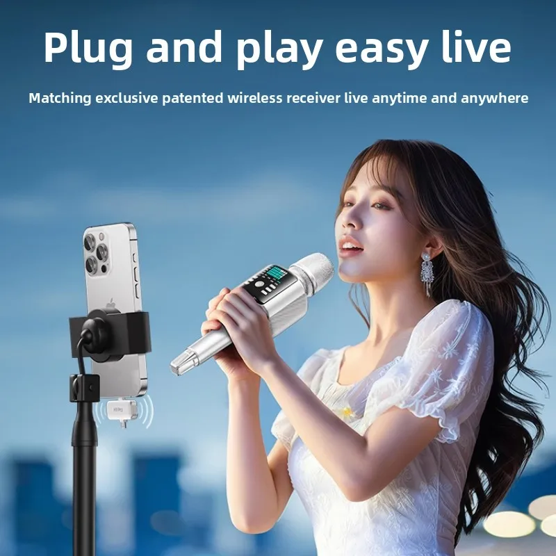 H9 Wireless Karaoke Mic Speaker - Portable All-in-One Singing System with Sound Card for Home KTV