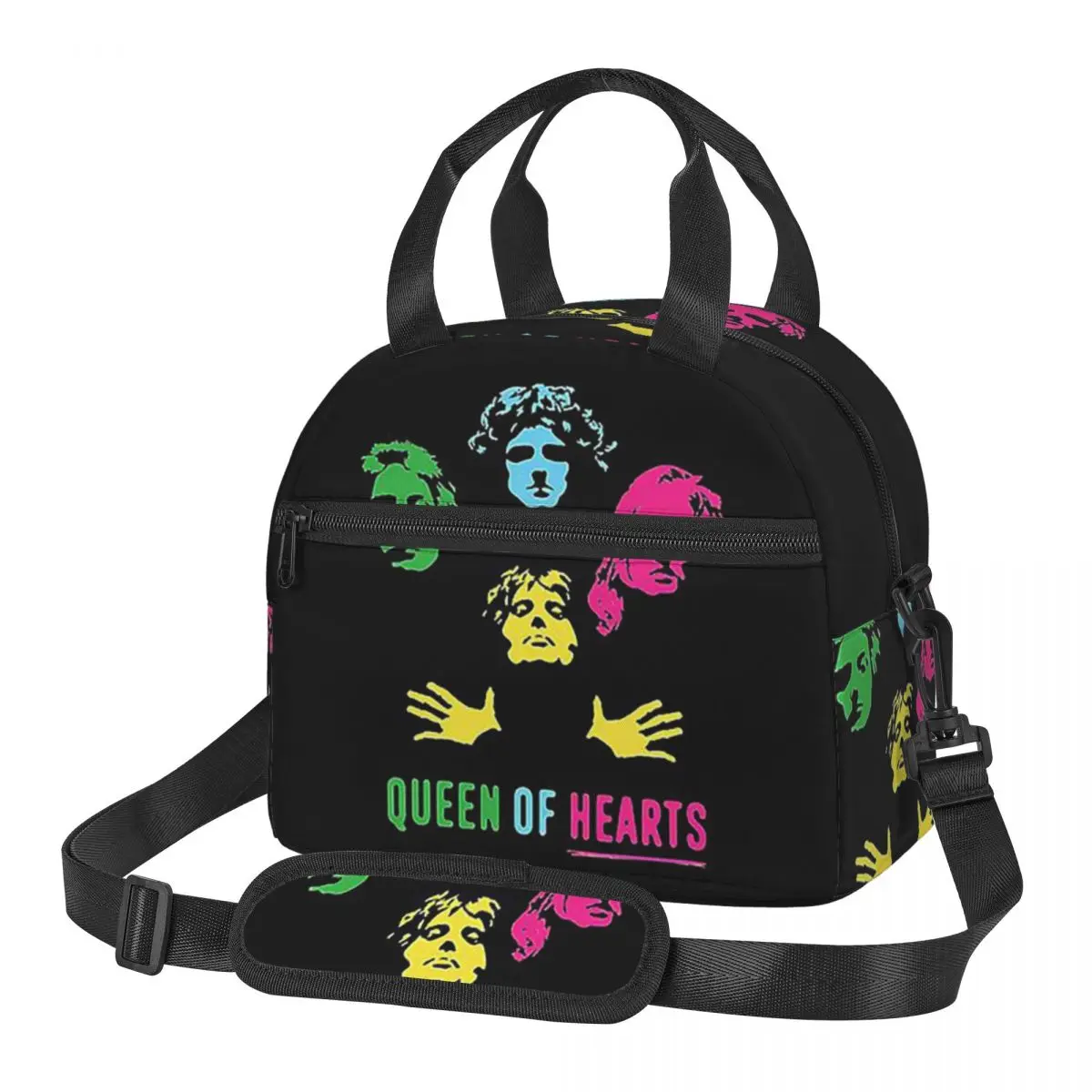 Queen Of Hearts Freddie Mercury Lunch Bags Bento Box Lunch Tote Resuable Picnic Bags Cooler Thermal Bag for Woman Kids School