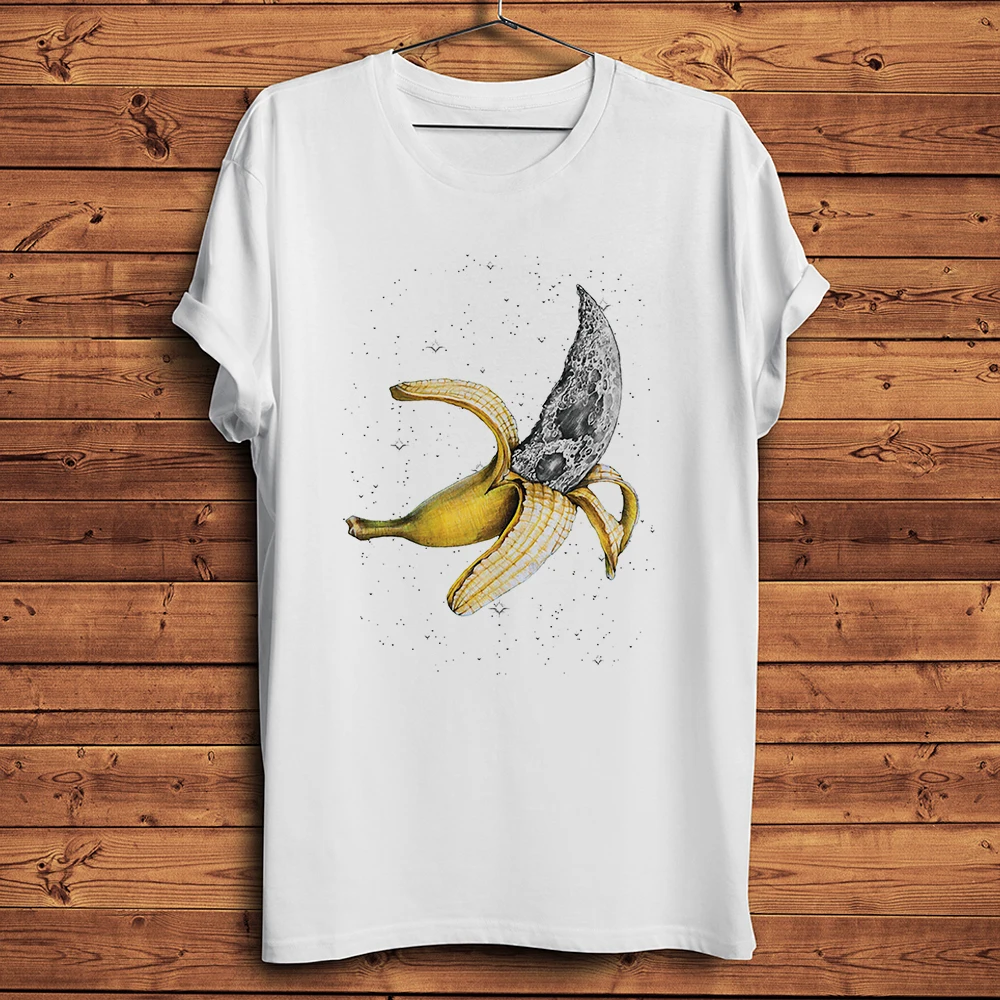 Men's Amusing Naked Banana T-Shirt, Funny T-Shirt, Short Sleeve, Casual, Unisex Streetwear, Breathable Print Tee, New, White