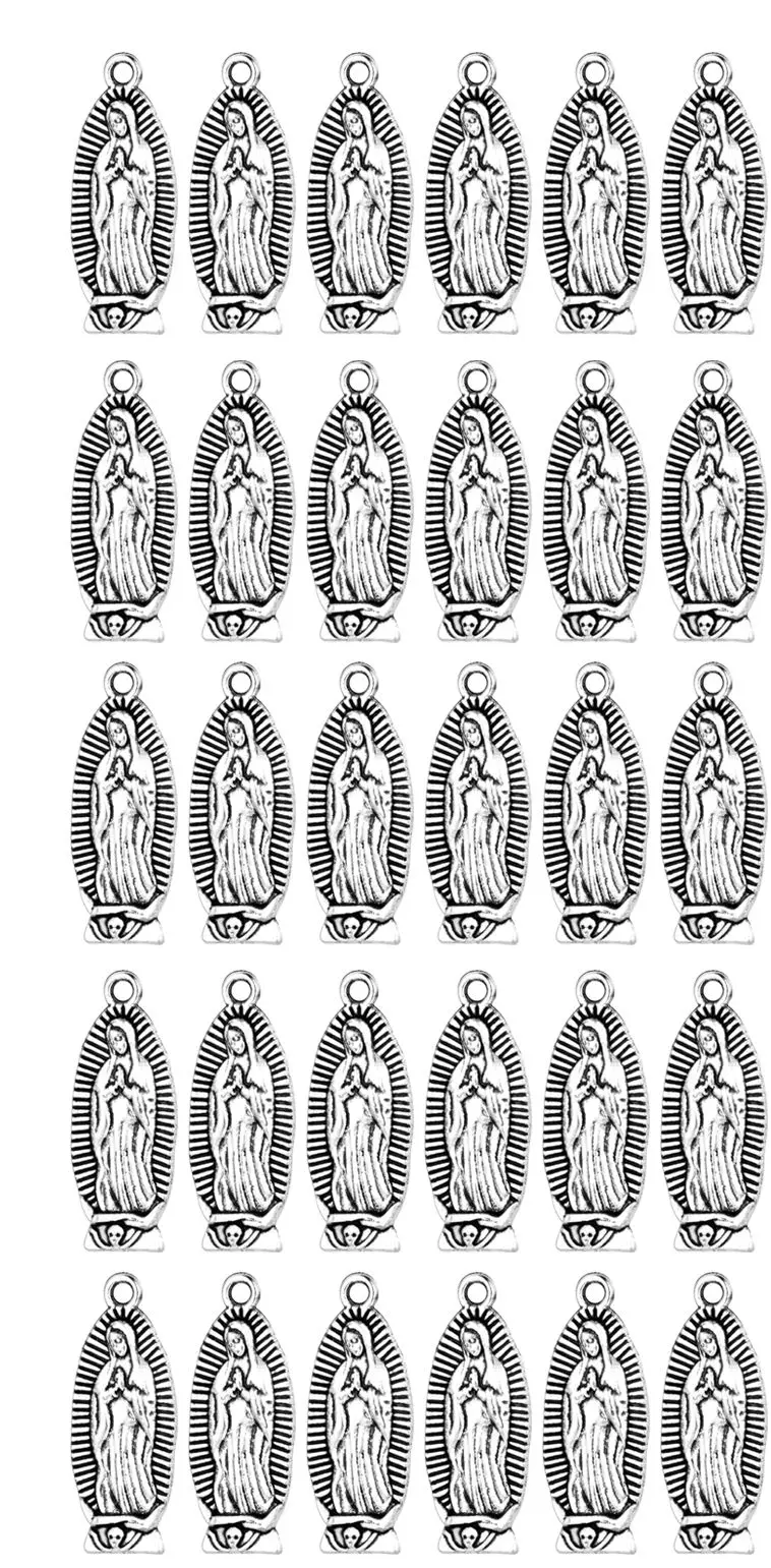 Diyalo 30 Stück Mini Unsere Liebe Frau von Guadalupe Jungfrau Maria Anhänger Charms DIY Armband Halskette Rosenkranz Rosenkranz Schmuckherstellung Teile – Detail 5