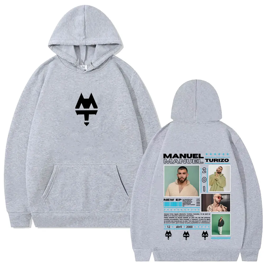 Rapper Manuel Turizo 201 Tour 2025 Hoodie Men Women Hip Hop Fashion Pop Music Streetwear Unisex Casual Fleece Cotton Pullover