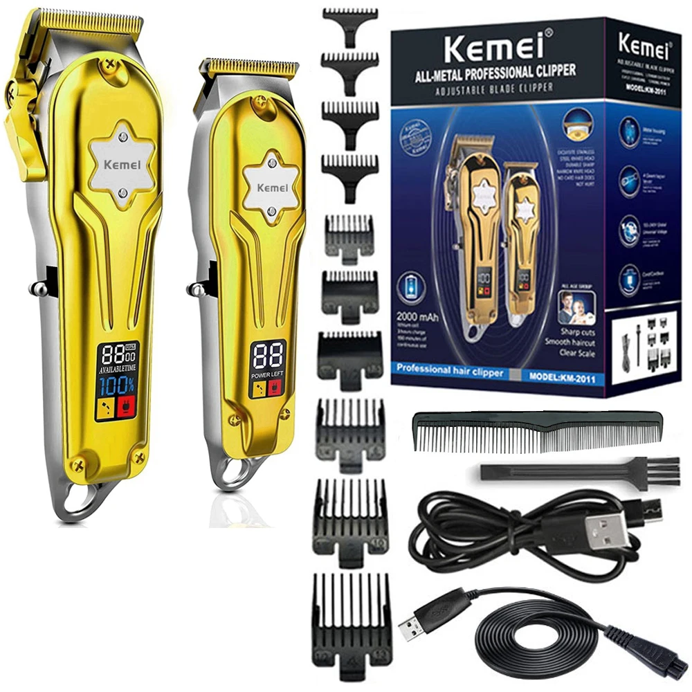 Kemei 2011 Professional Hair Clipper Powerful Pro Hairdressing Combo Kits Electric Hair Trimmer Hair Cutting Machine Metal Housi