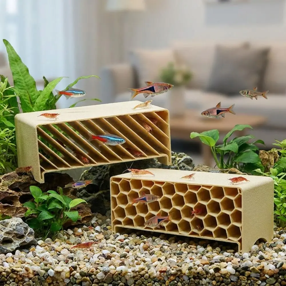 3D Printed Fish Shrimp Hideout Shelter Hollow Out Plastic Aquarium Safe Shelter Grid Multi-level Safe House