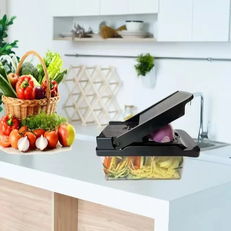 Multifunctional Vegetable Cutter Dicing Stainless Steel Slicing and Shredding Artifact Salad Kitchen Vegetable Cutter