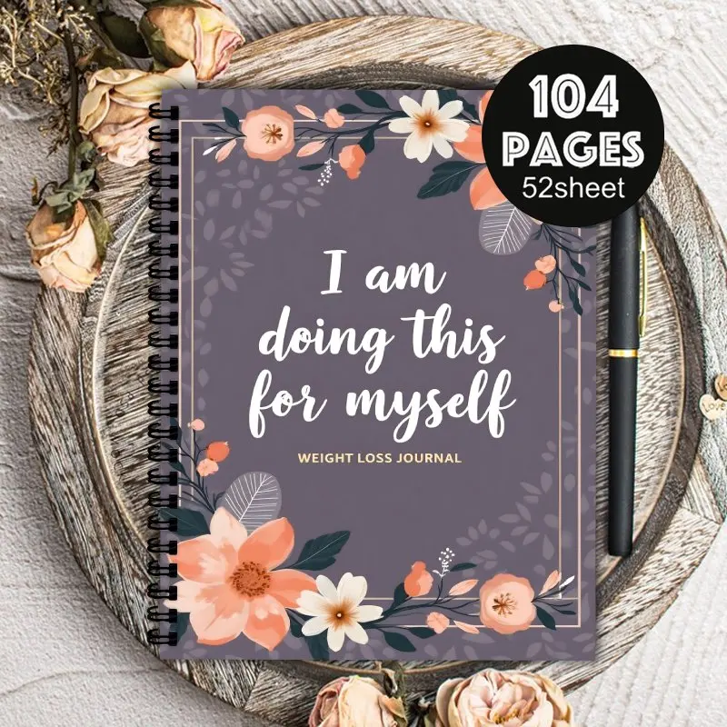 A5 Weight loss diary, daily activity tracker, Exercise diary, diet tracking, and goal setting exercise plan for family use. view 5