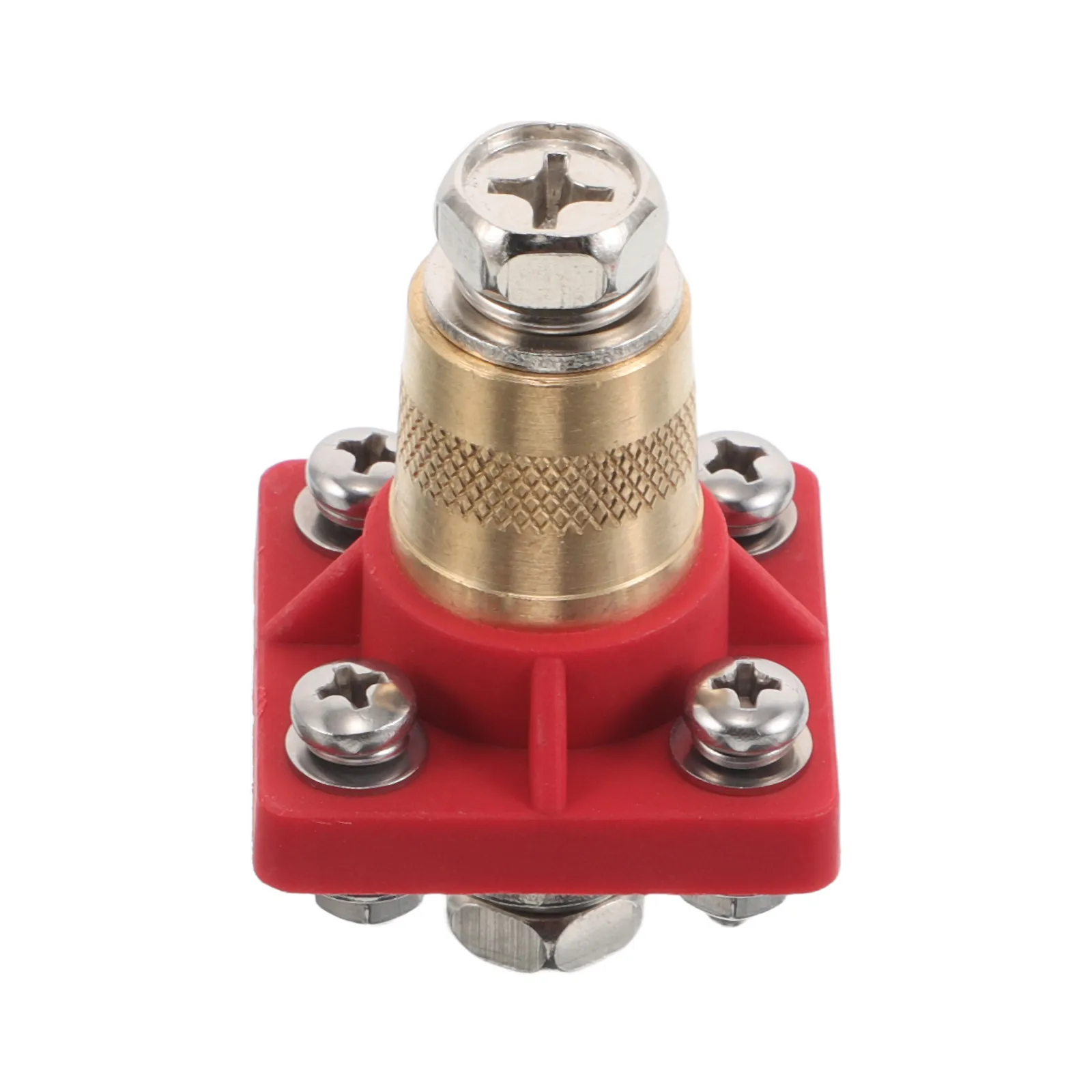 

Red Connector Thru Panel Terminal Block For Auto Car Rv Yacht Boat Marine Durable Brass High Current Capacity