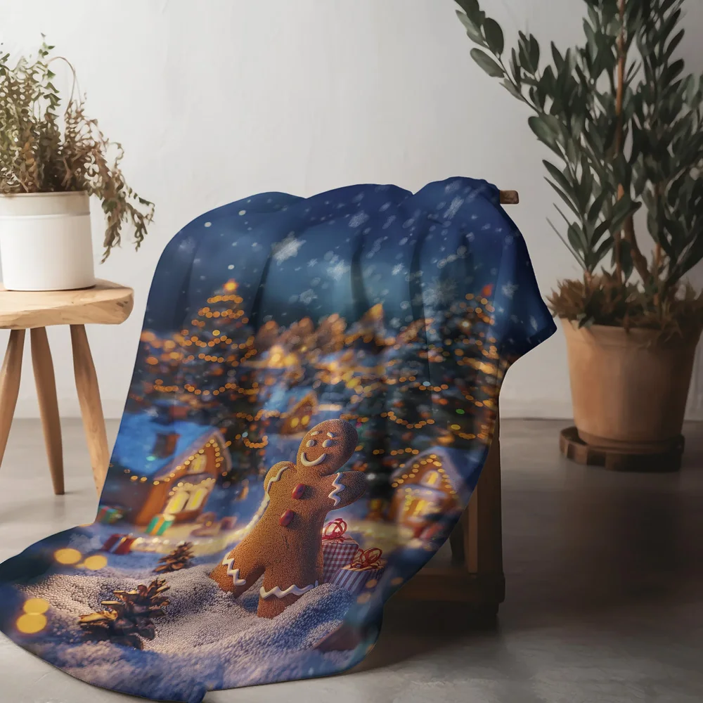 

Tuniu Рождественский пряничный человечек, уютное флисовое одеяло, мягкий теплый диван-кровать, идея подарка