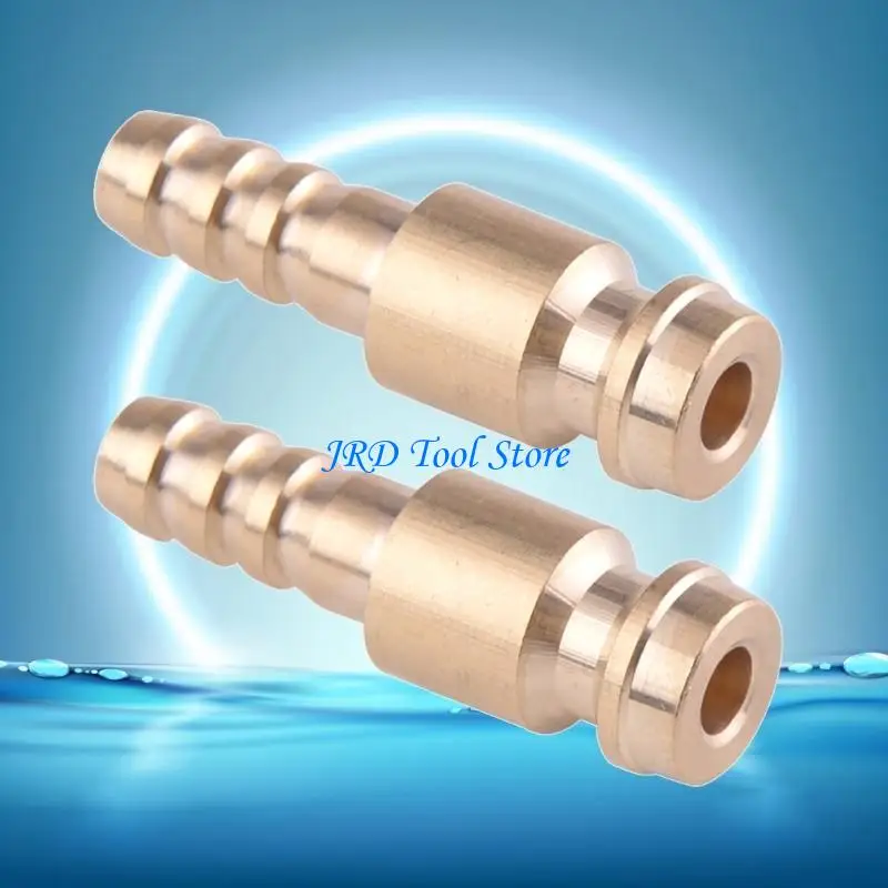 JU64 2Pcs 6mm Gold Dia. Gas & Water Male Adapter Quick Connector Replacement Fit for TIG Welding Torch Intake