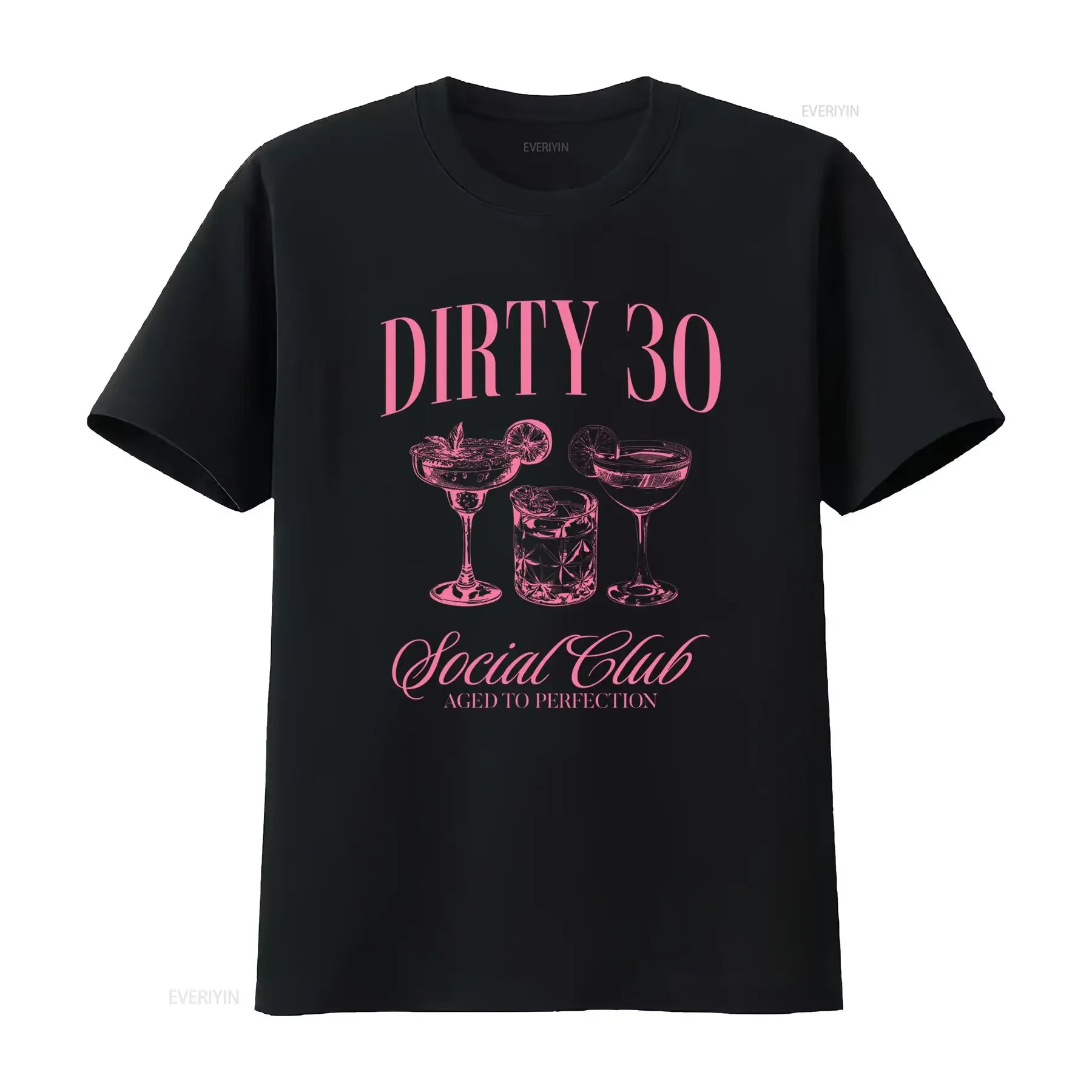 Dirty 30 Party T Shirt for Women 30th Birthday Social Club Cocktail Design Aged to Perfection  vintage Washed Soft Unisex