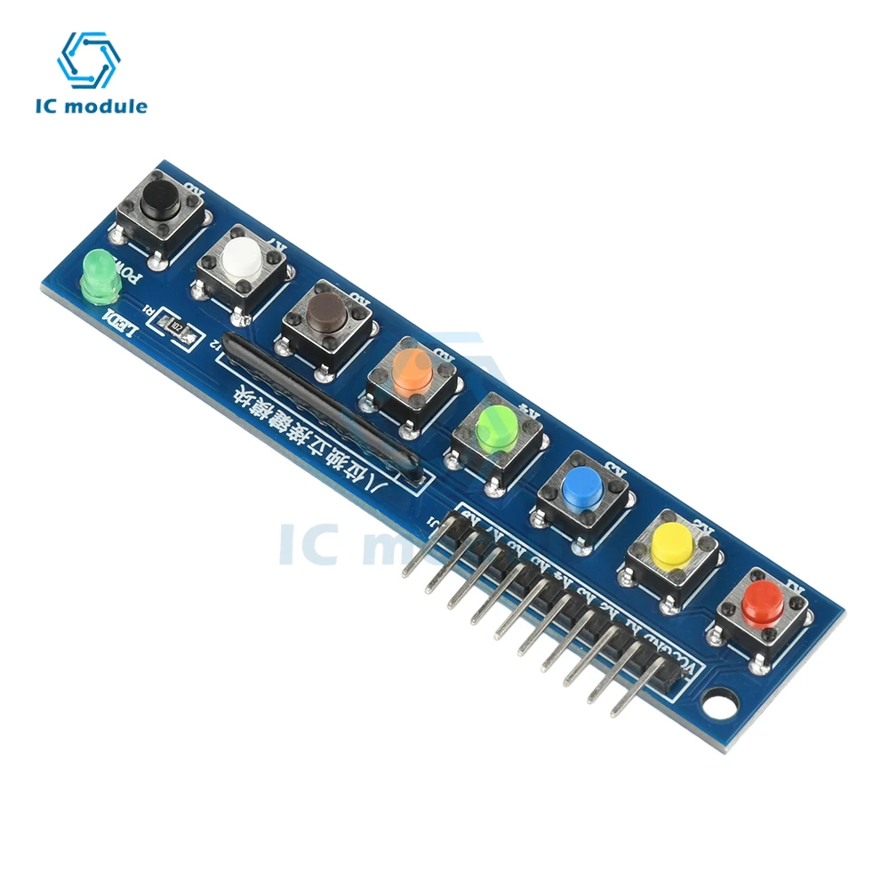 8 Independent Key Button Touch Button Module with LED Indicator Keyboard Module Keypad Module for Arduino/ARM for Raspberry Pi