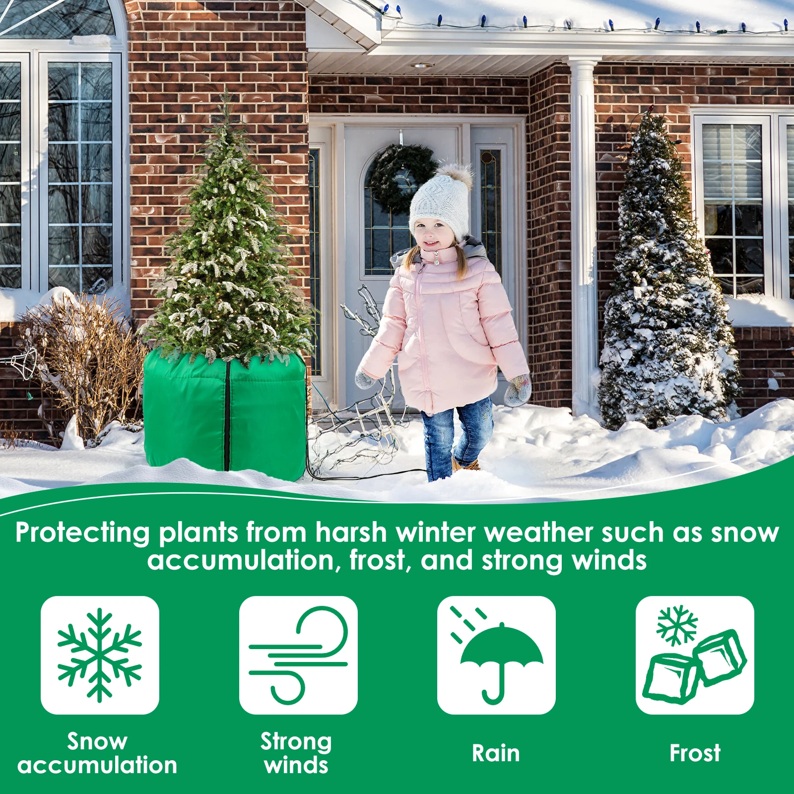 2 قطعة غطاء النباتات الشتوية أكياس حماية الصقيع في الهواء الطلق حديقة شجيرة الأشجار بوعاء النبات الثقيلة مكافحة تجميد غطاء دافئ #3