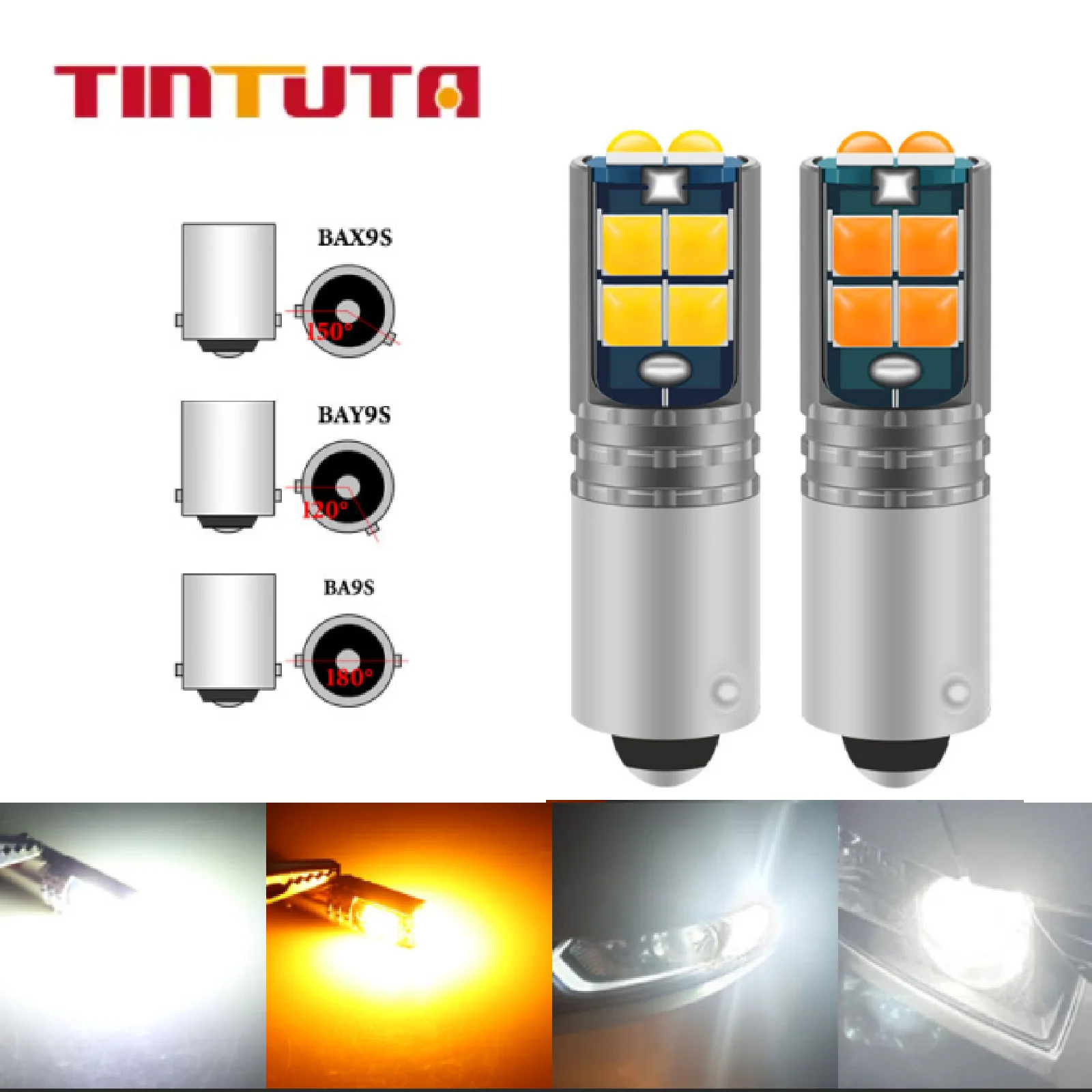 

2/10PCS BAY9S H21W T4W H6W BA9S BAX9S LED Bulbs Car Interior Reading Dome Lamp 3030 10SMD Auto Parking Light License Plate Bulbs