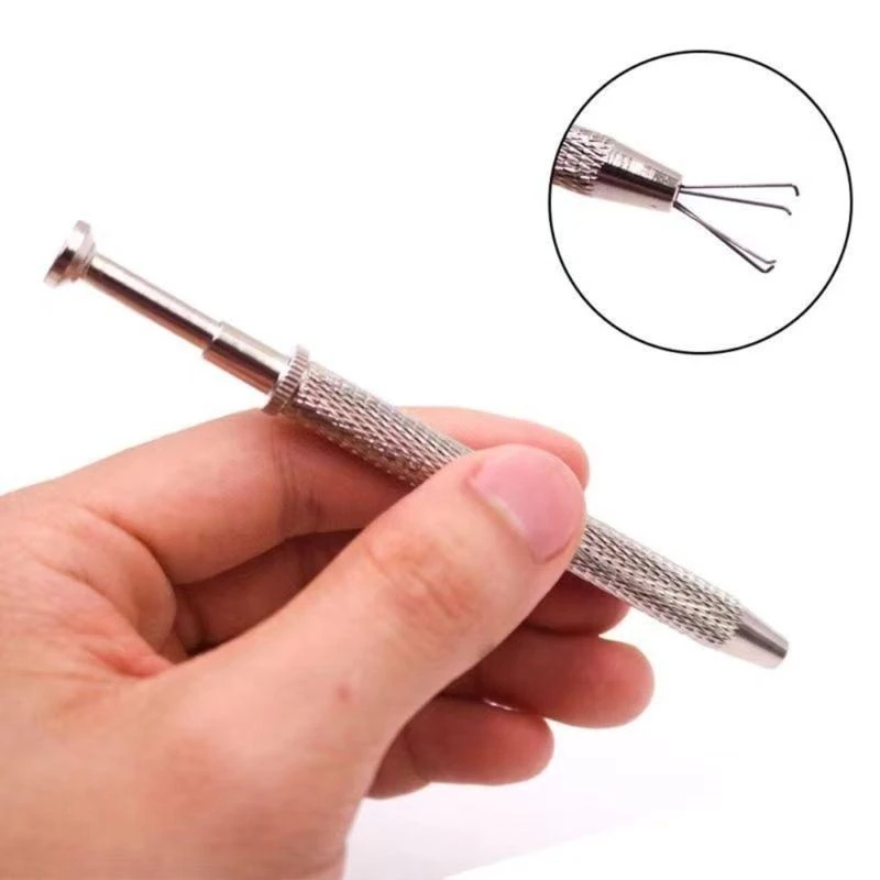 N58F 2 PCS Versatile Jewelry Holder Stainless Steel Tweezers Jewelry Gripper