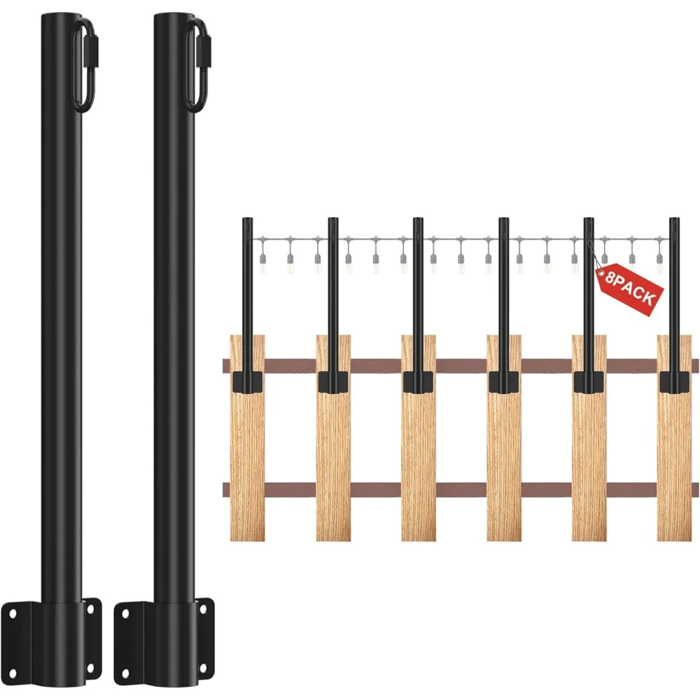 

suchtale, 8 шт., 1,3-футовые гирлянды, подвесные фонари для наружного забора с зажимом и кронштейном, внешние гирлянды han