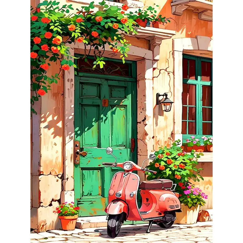 

GATYZTORY Door Paint By Numbers Paint Kit DIY Color by Number for Beginner Landscape Paint for Painting Home Wall Decor Acryli