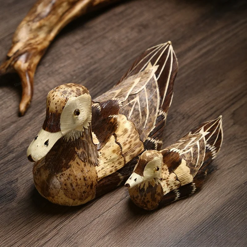 For bamboo weaving duck home jewelry, ornament owl decorative bamboo shell bamboo skin weaving