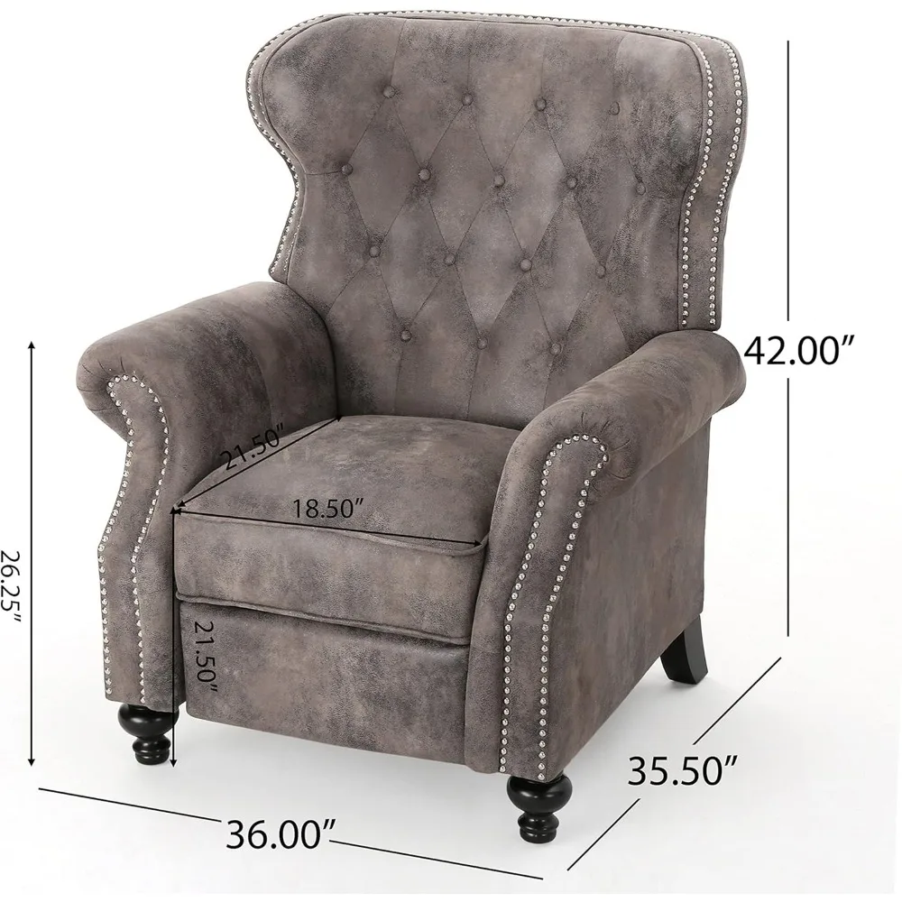 Getufteter Wingback-Liegestuhl (warmer Stein).