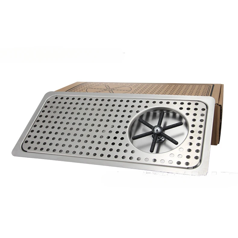 40Cm stainless steel water receiving drain tray cup washing machine cafe 304 stainless steel cup washer bar recessed