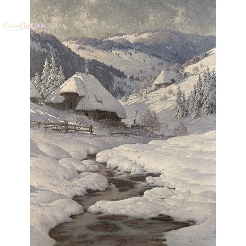 Canvas Painting Nordic Autumn Rural Farmhouse Forest Mountain River Landscape Retro Print Wall Art Picture Home Decor Wall 2026