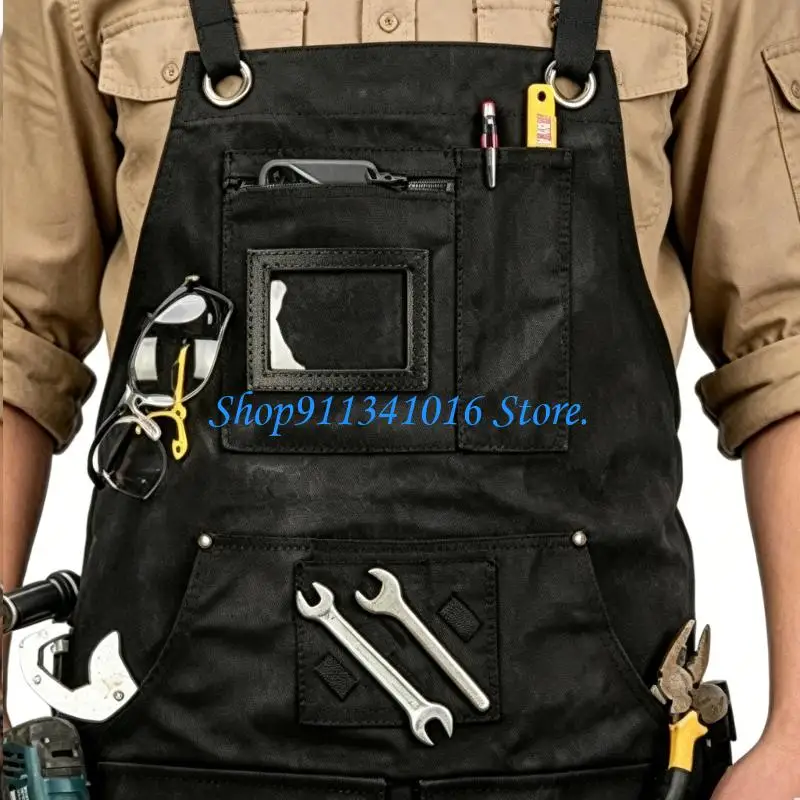  Durable Workshop Apron Pocket Comfort Padding Canvas For Men Use