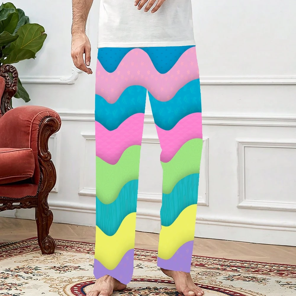 Wave Pyjama Broek Heren Dames Loungebroek Superzacht Unisex Slaap Pyjama Broekje Met Zakken Trekkoord