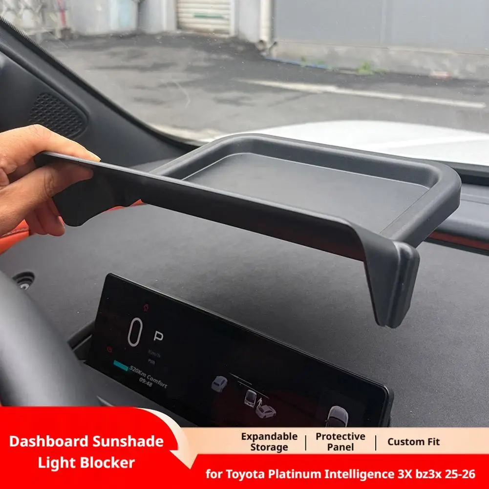 For Toyota bZ3X Platinum 3X Dashboard Sunshade Hood Anti Glare Visor Shield Storage Tray Interior Accessories Refit