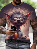 Men T-Shirt New Funny Painting 3D Printing Short Sleeve Summer Outdoor Fashion Wear Tops Large Size Loose Men's T-Shirt
