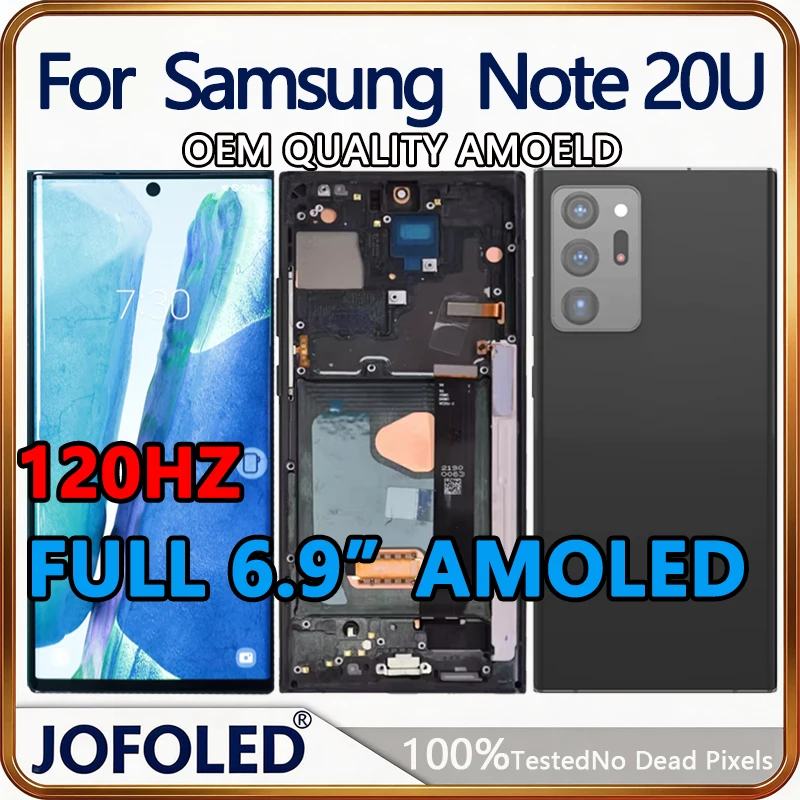 6.9' 120Hz AMOLED For Samsung Galaxy  Note20 Ultra SM-N986B SM-N986U SM-N986N  Display Assembly Touch Screen Digitizer