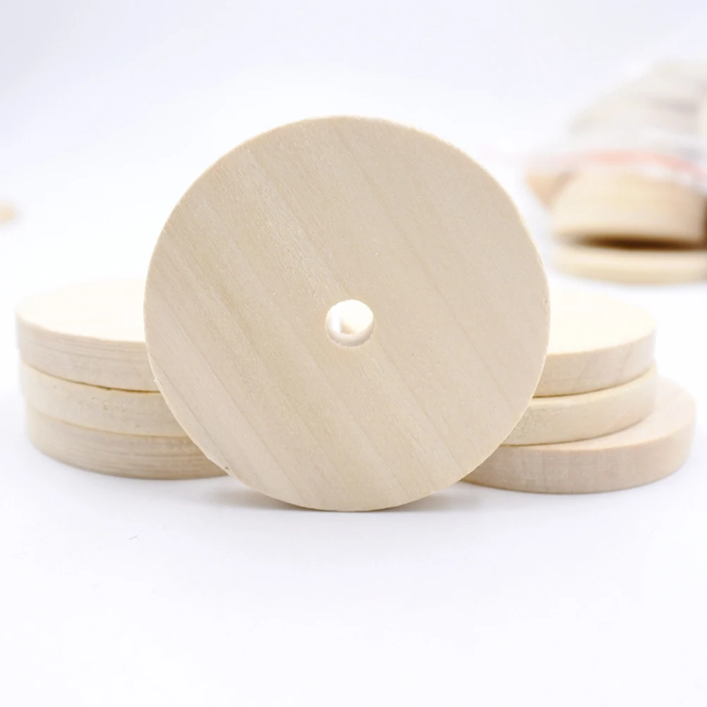 

1Pack Solid Wood Round Pieces 40mm Thick Durable Wooden Discs for DIY Craft Art Decoration Wood Round Piece