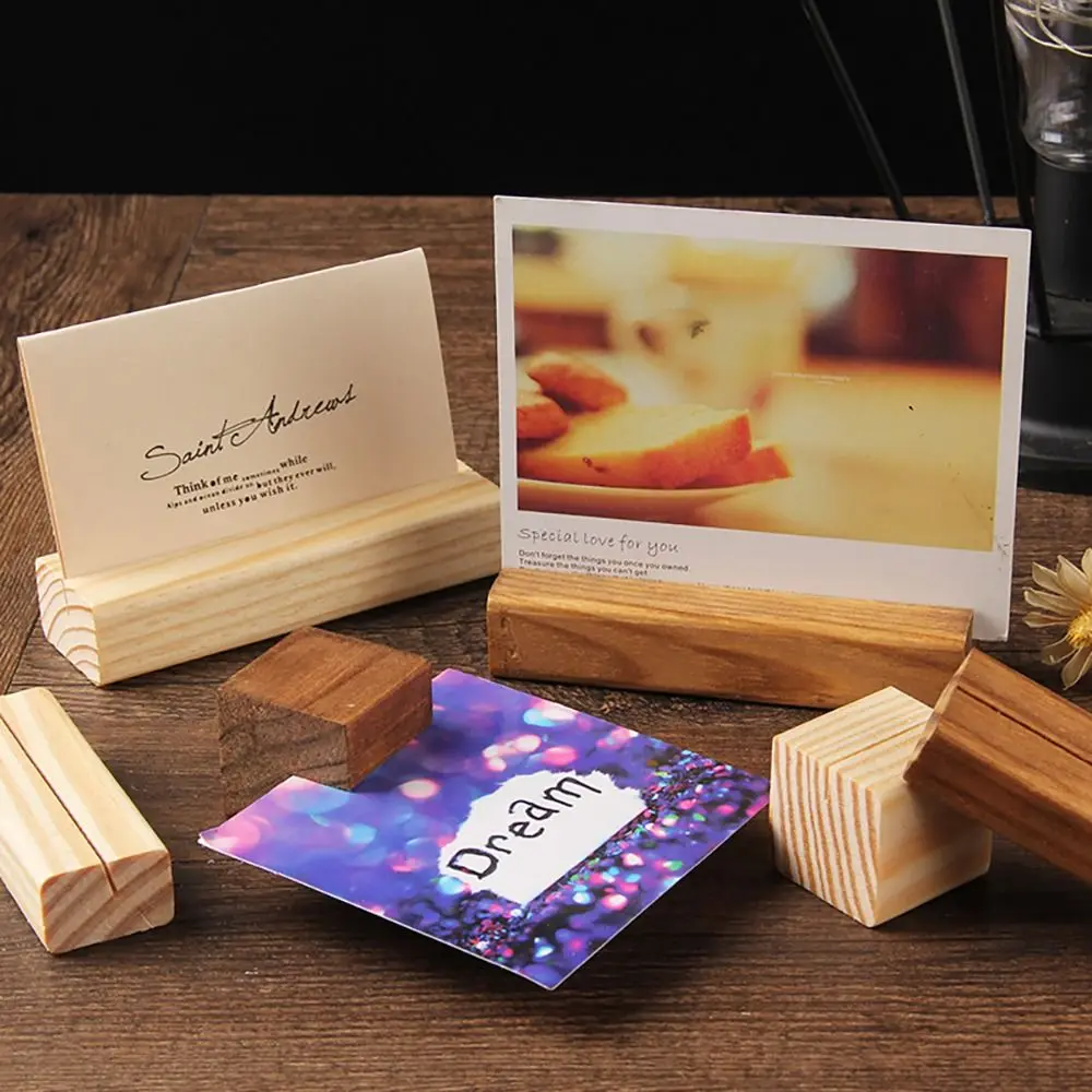 Wood Desktop Decoration Picture Cards Display Stand Paper Clamp Photos Clips Place Card Table Numbers Holder Clamps Stand