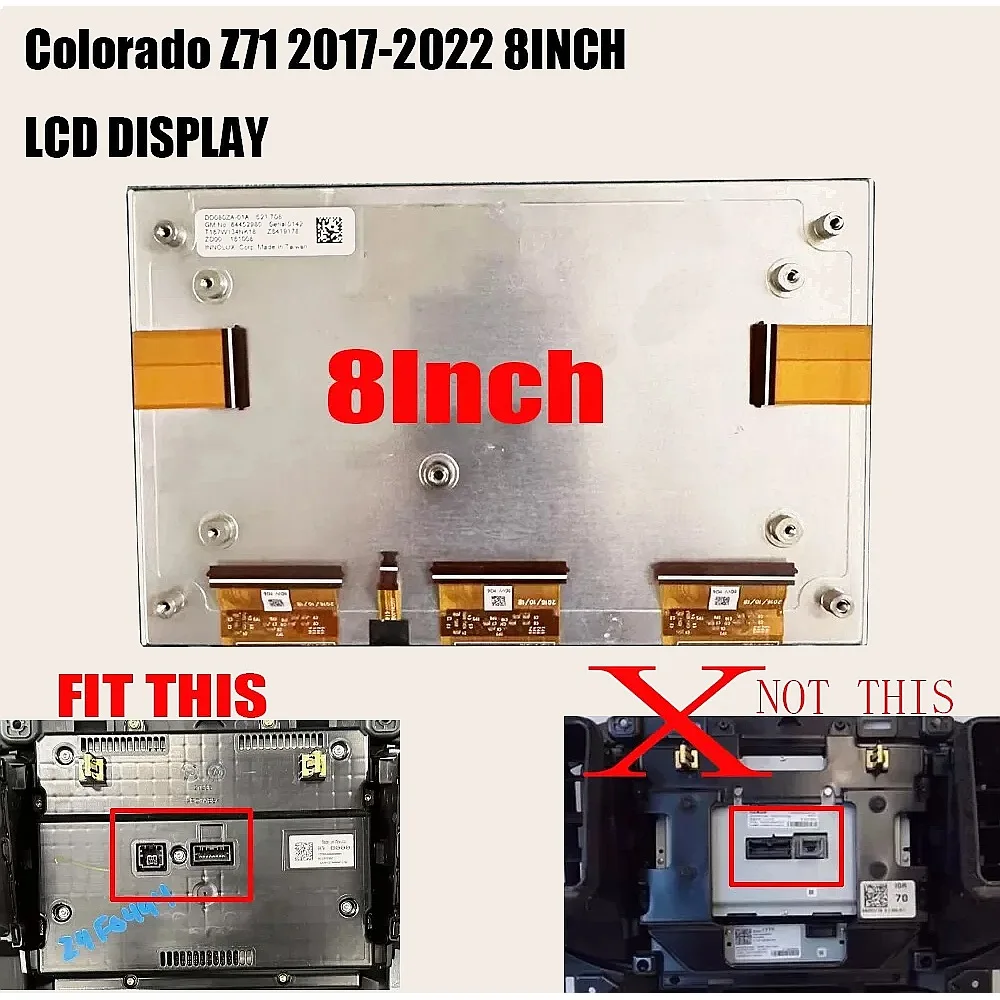 8 Inch LCD Touch Screen Digitizer Replacement for Chevrolet Colorado Z71 2017-2022 DD080ZA-01A 02A 03A