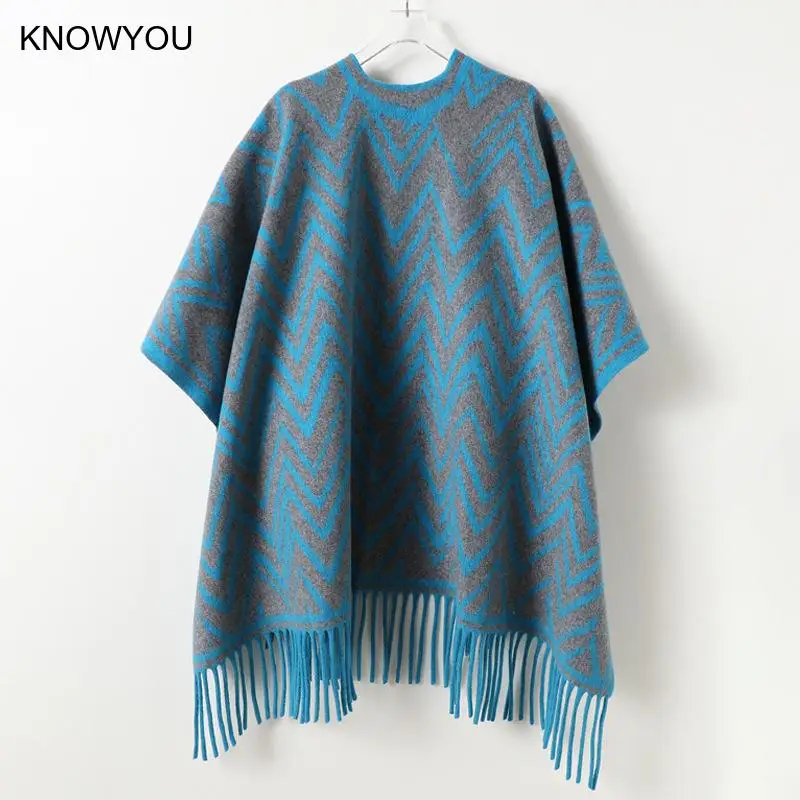 Winter Women Fringed Cardigan Imitation Cashmere Pashmina Wraps Luxury Coat Loose Overcoat Thick Warm Female Winter Outerwears